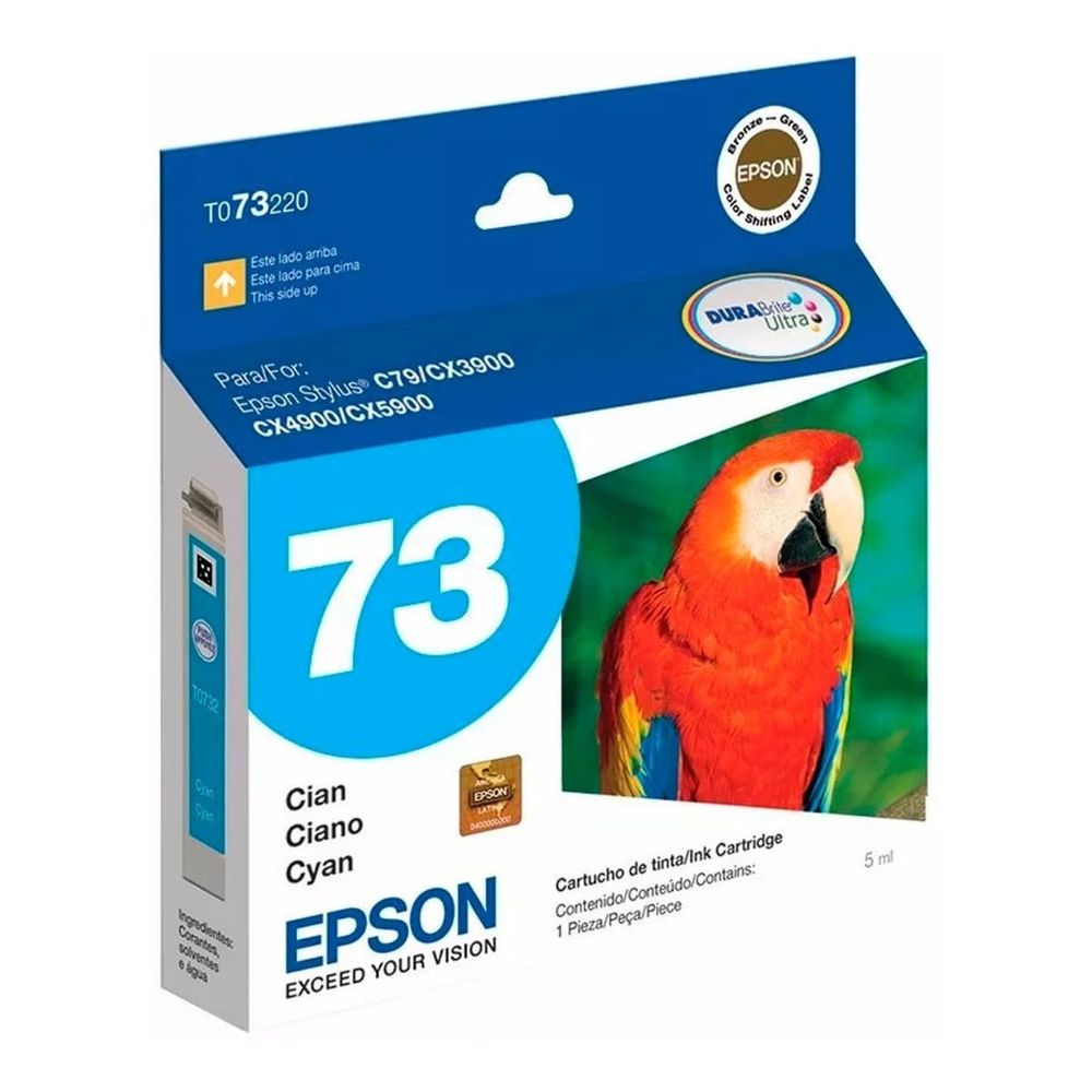 Cartucho De Tinta Epson T073 Cyan Stylus CX 3900