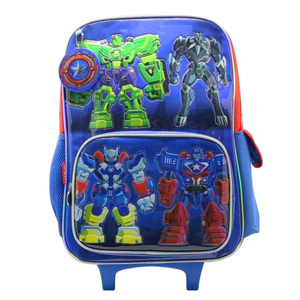 Mochila C Carro Avengers Amplia Para Primaria