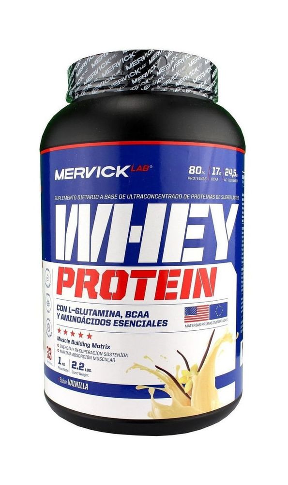 Suplemento En Polvo Mervick Whey Protein Vainilla Pote 1kg