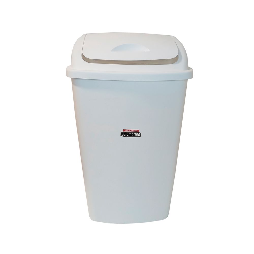 Cesto Tacho Basura Tapa Rebatible 25 Lts Blanco Colombraro