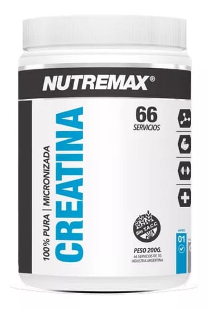 Suplemento Deportivo 200gr Nutremax Creatina Micronizada 66s