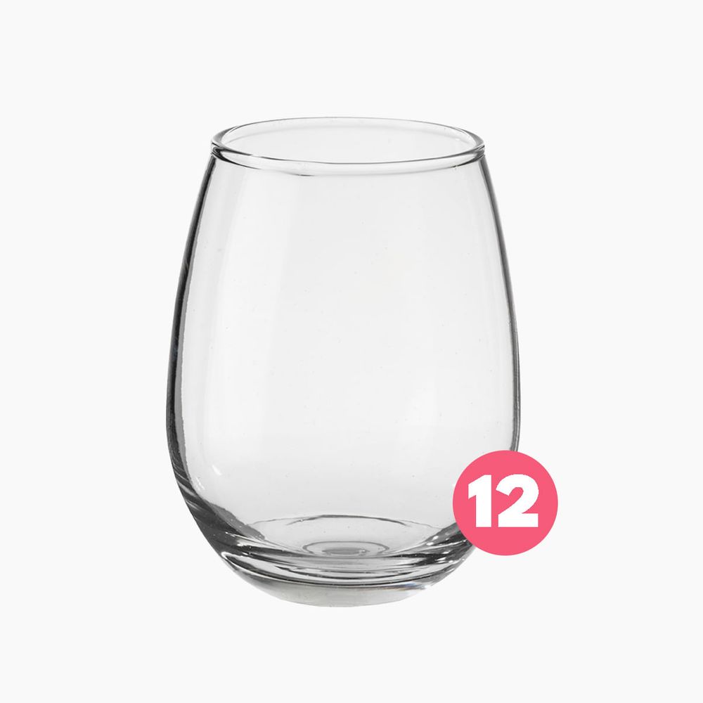 Set X 12 Copas Copón Vaso Vidrio Sin Tallo Gourmet Rigolleau