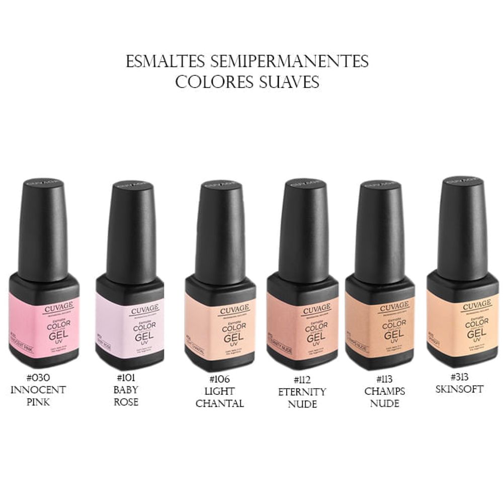 Kit Esmaltes De Uñas Semipermanente Cuvage X 6 Suaves Gel