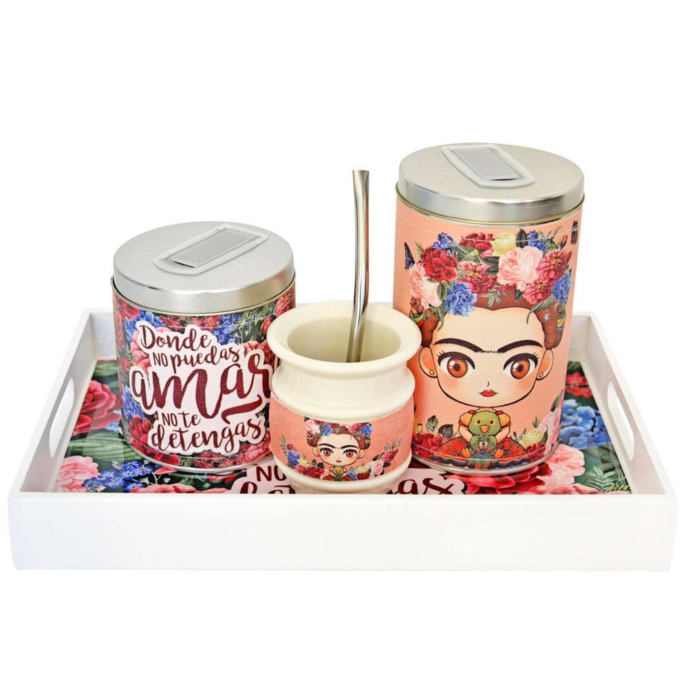 Kit De Mate Urbano Y Bandeja Frida Kahlo Nuevo