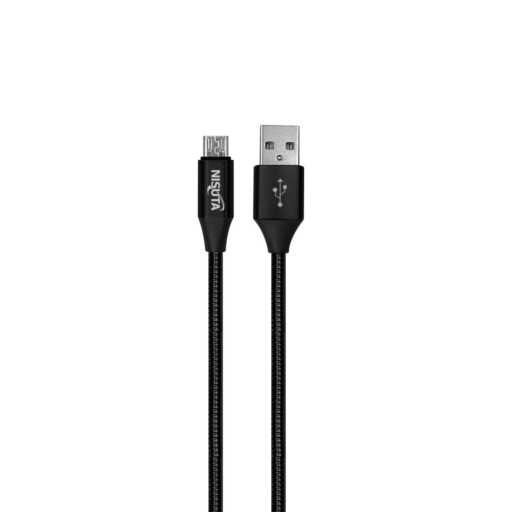 Cable Negro Usb A Micro Usb De M De A Con Malla De Metal Nisuta