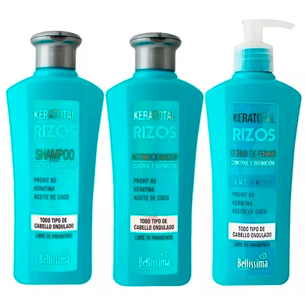 Shampoo Acondicionador Crema Keratotal Rizos Bellissima