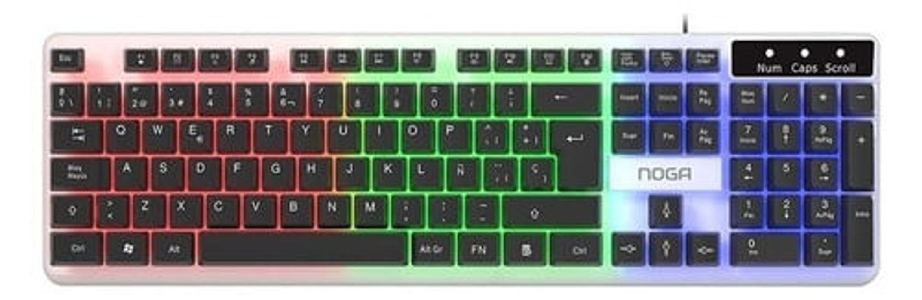 Teclado Gamer Pc Usb Luces Led Retroiluminado Noga Nkbt Color Del