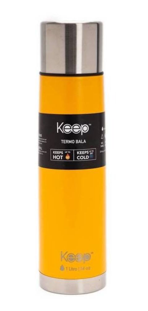 Termo Bala Rubber Keep Litro Acero Inoxidable Libre Bpa