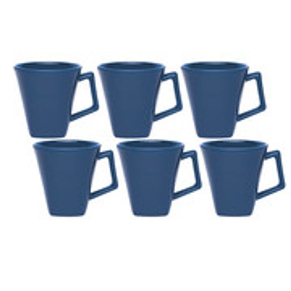 Set X 6 Jarros Mug 220 Cc Mini Quartier Biona By Oxford Ceramica Azul