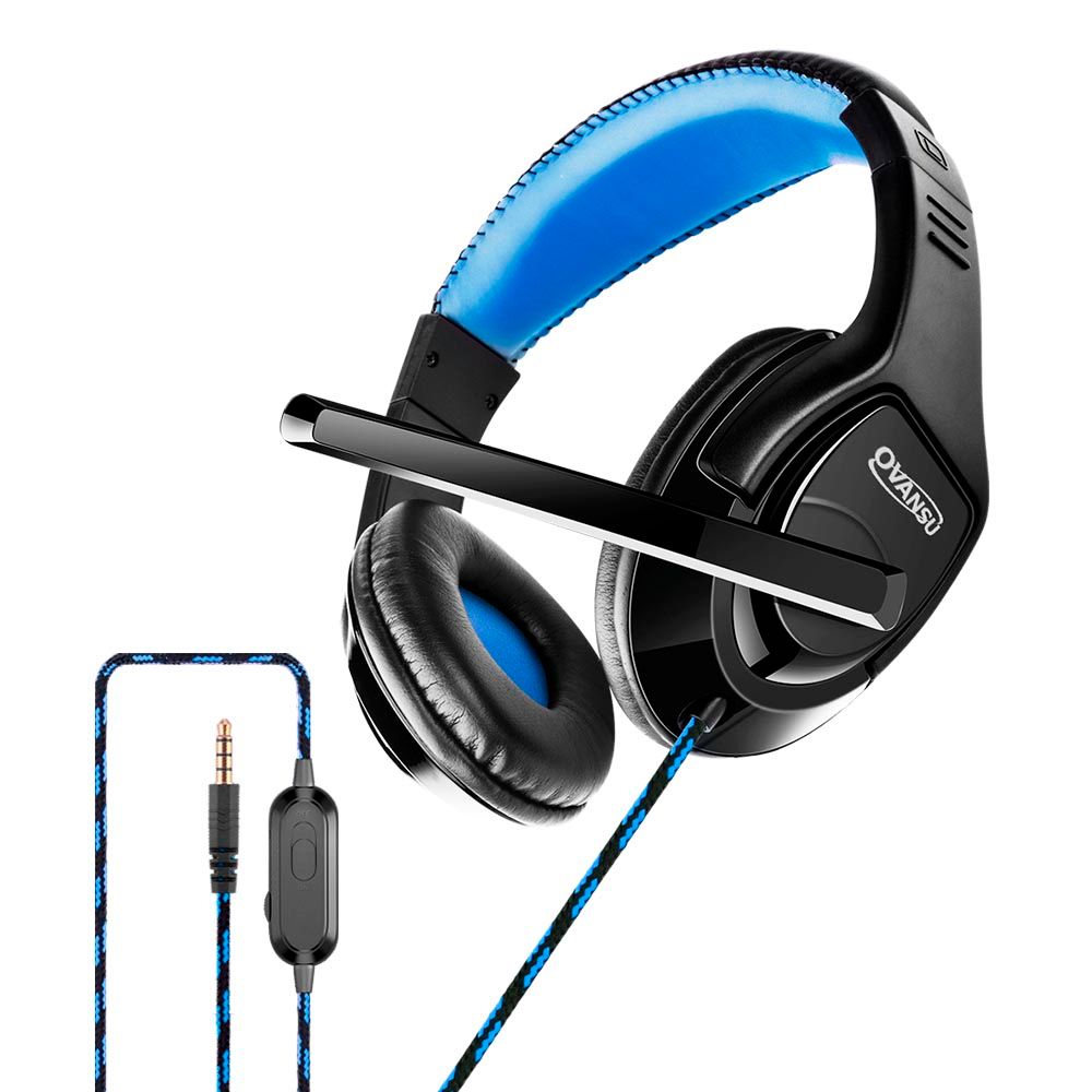 Auricular gaming AZUL PS4 y PC tipo vincha con micrófono OVANSU OSAU10