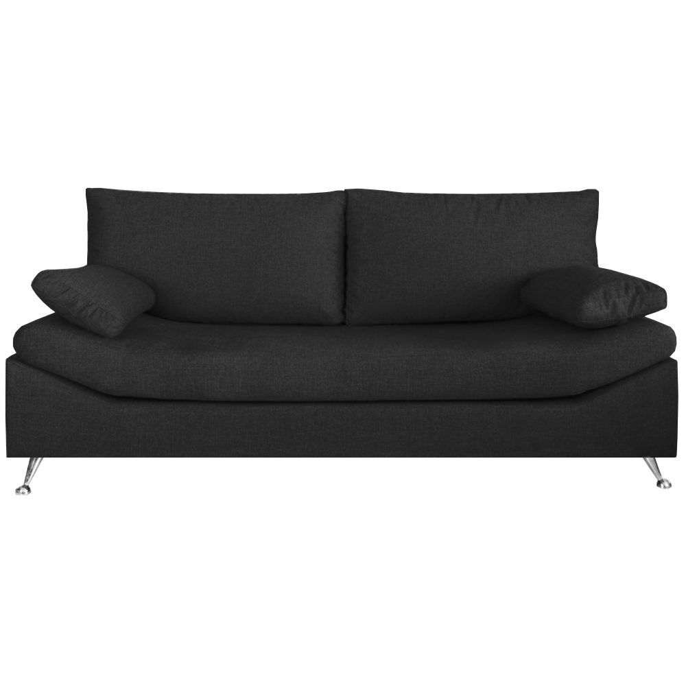 Sillon Sofa Cuerpos M Pretoria Patas Cromadas En Chenille Negro