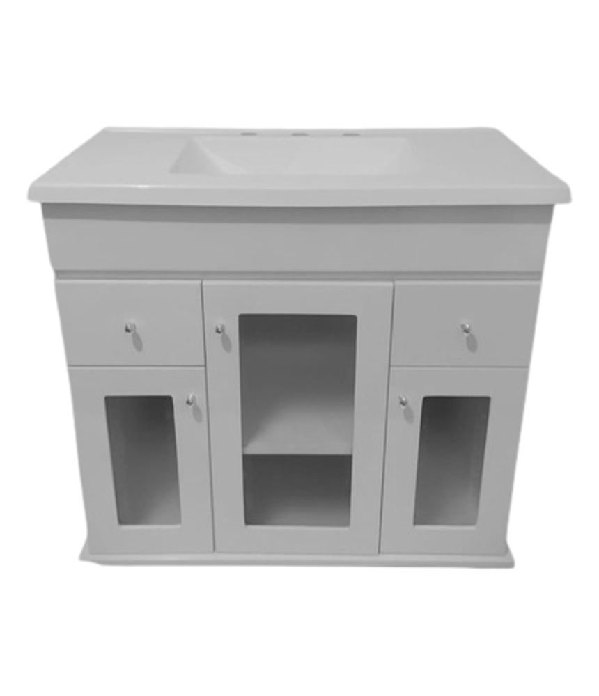 Vanitory De Pie Laqueado Blanco Cm Mueble Solo