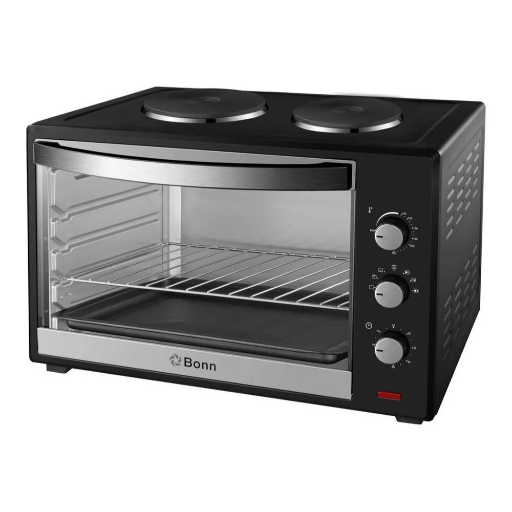 Horno Electrico 50lts Con Anafe Bonn B 60ca 2000w Negro