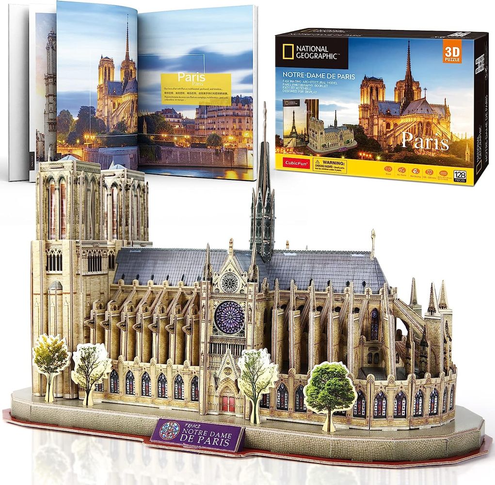 Cubic Fun Rompecabeza 3D National Geographic Notre Dame Paris 128 Piezas