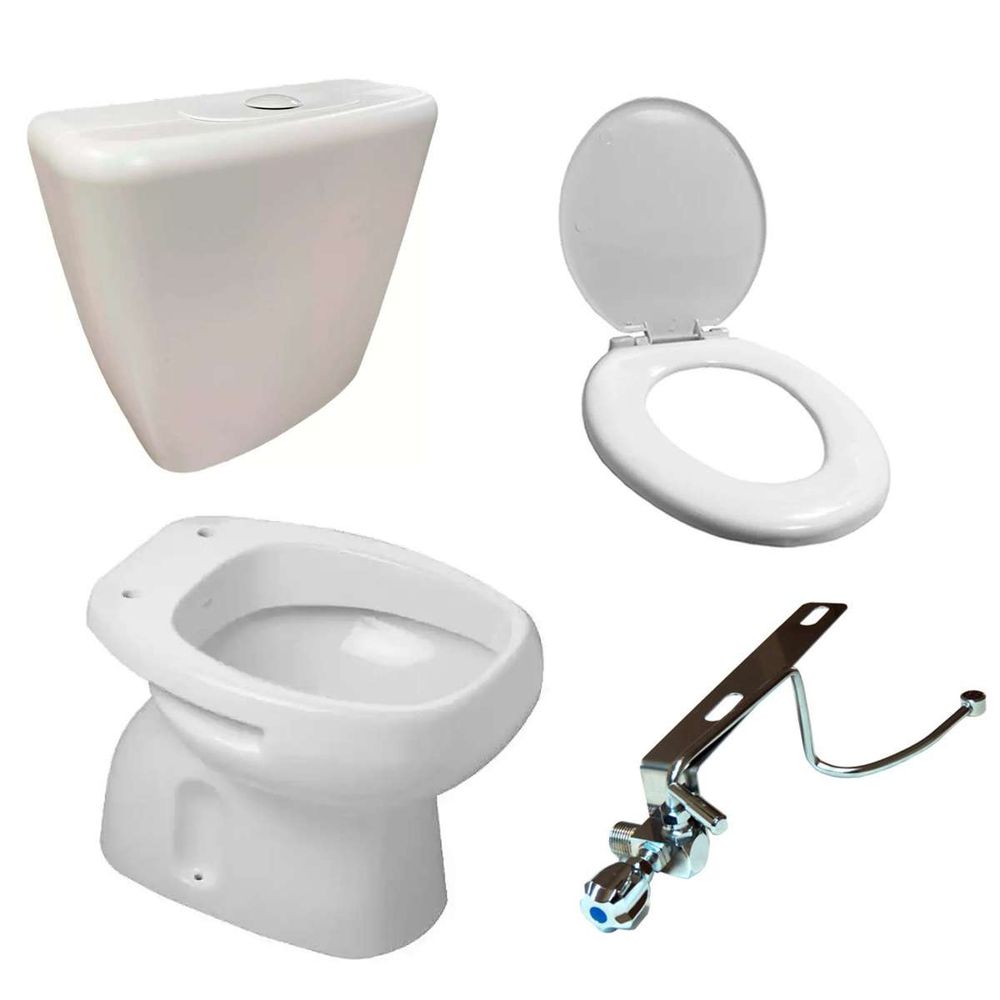 Combo Inodoro Roca Mochila Pvc Asiento Pvc Bidet Monaco