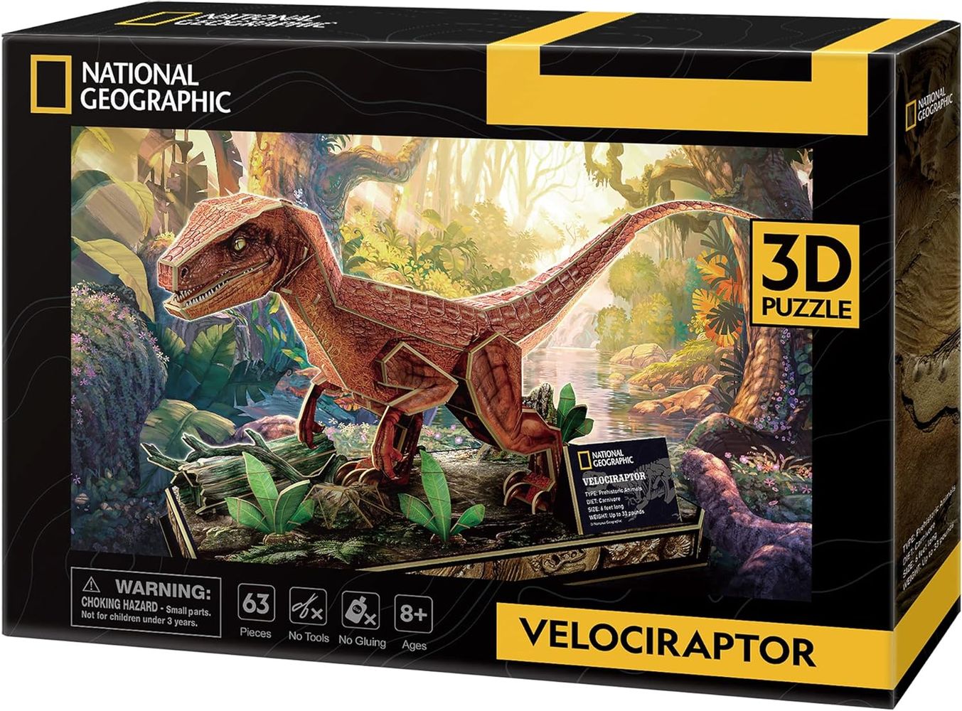 Cubic Fun Rompecabeza 3D National Geographic Velociraptor 63 Piezas