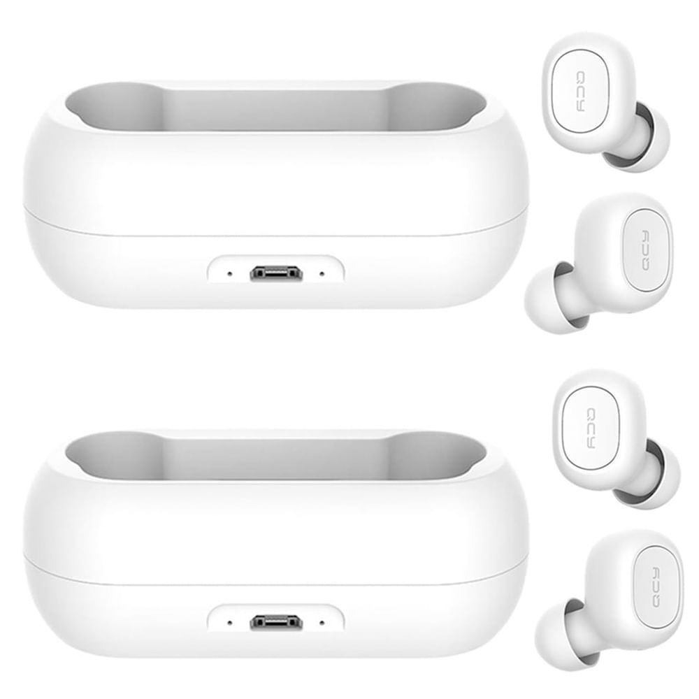 Qcy Kit Kit x 2 Auriculares Bluetooth QCY T1C Manos Libres Inalámbrico IPX5 Blanco