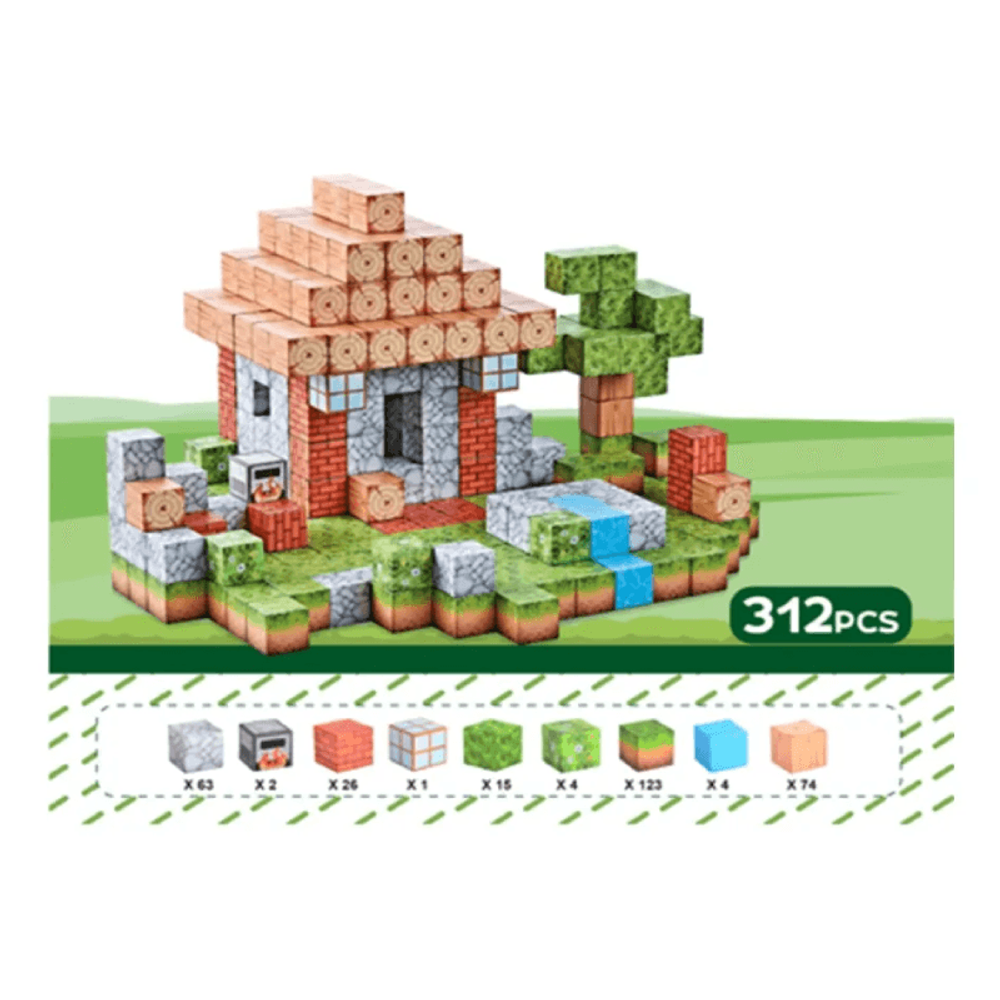 Bloques Magnéticos 312 Pzs Cubos Steam Mine Craft 2960026