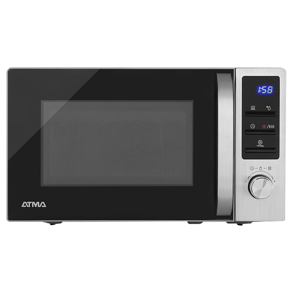 Microondas Atma Grill 17 Lts Acero Inox Digital 700w Negro MD1820GNPI