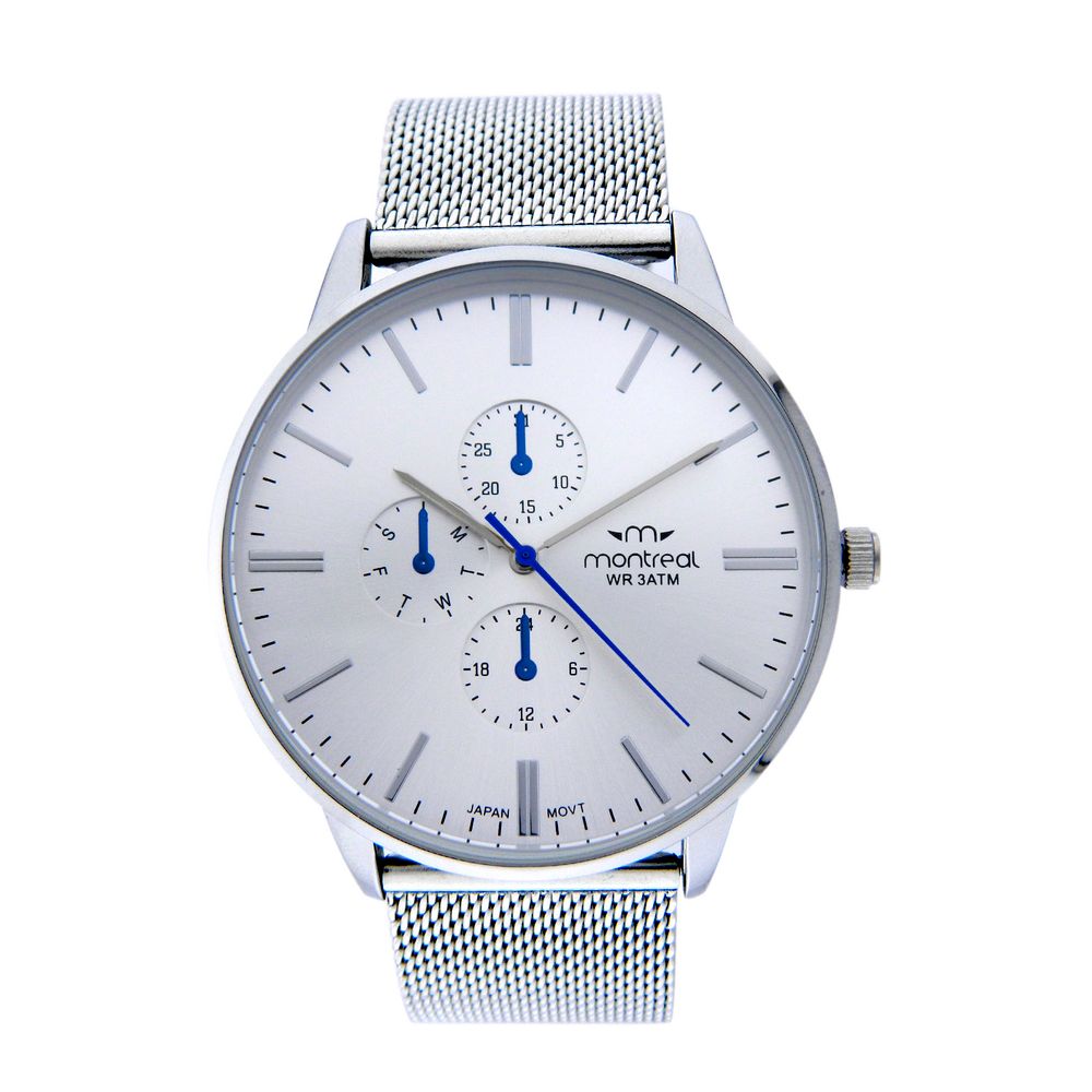 Reloj plata Montreal acero tejido