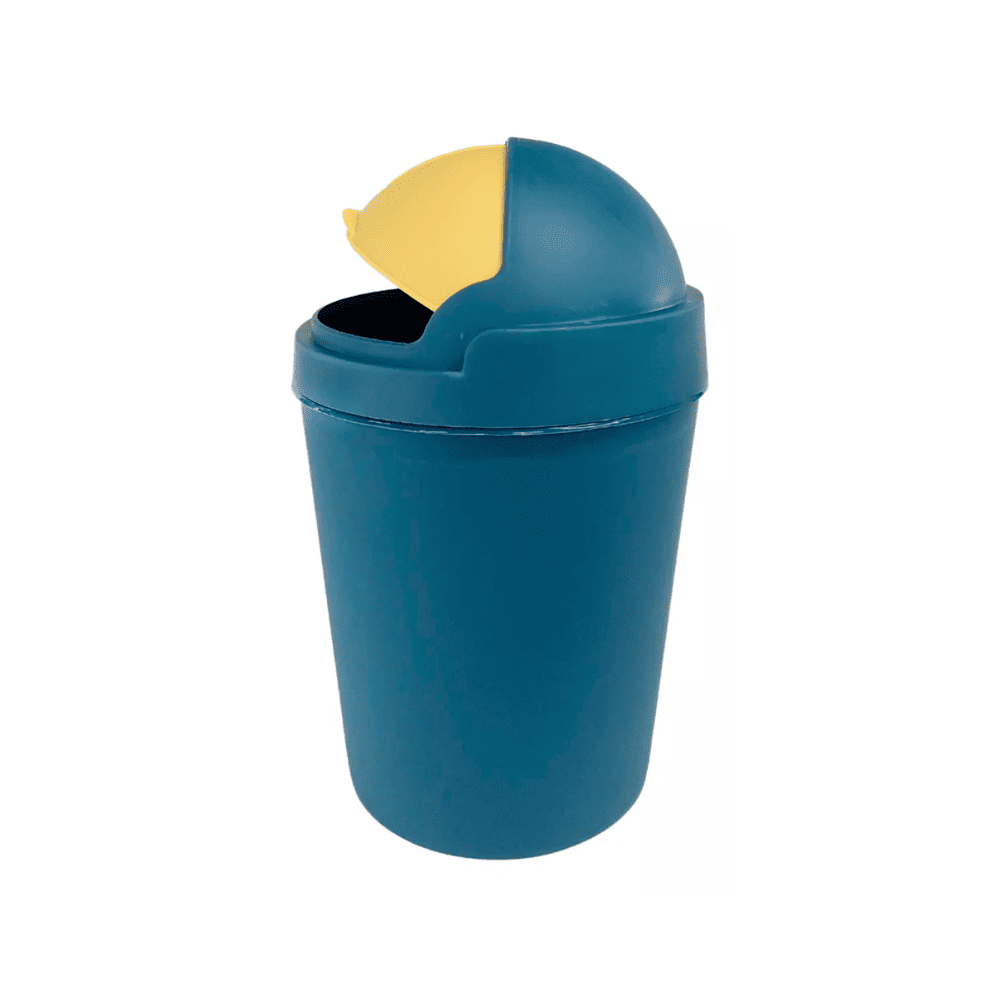 Tacho Azul Tacho De Basura 8lts Para Residuos Tapa Roll Plástico Azul 31060 Benabi