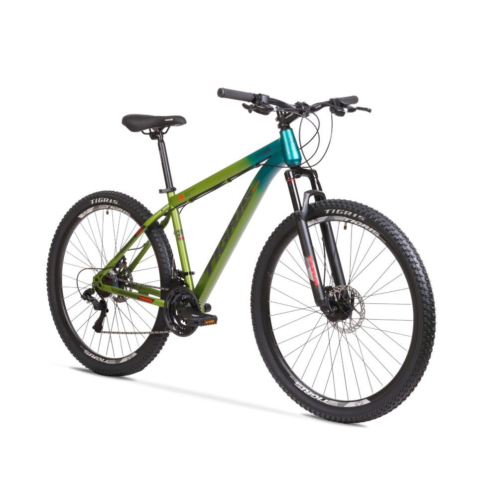 Bicicleta Mountain BIke Acero TIGRIS R29 21Vel Gris Verde Talle M