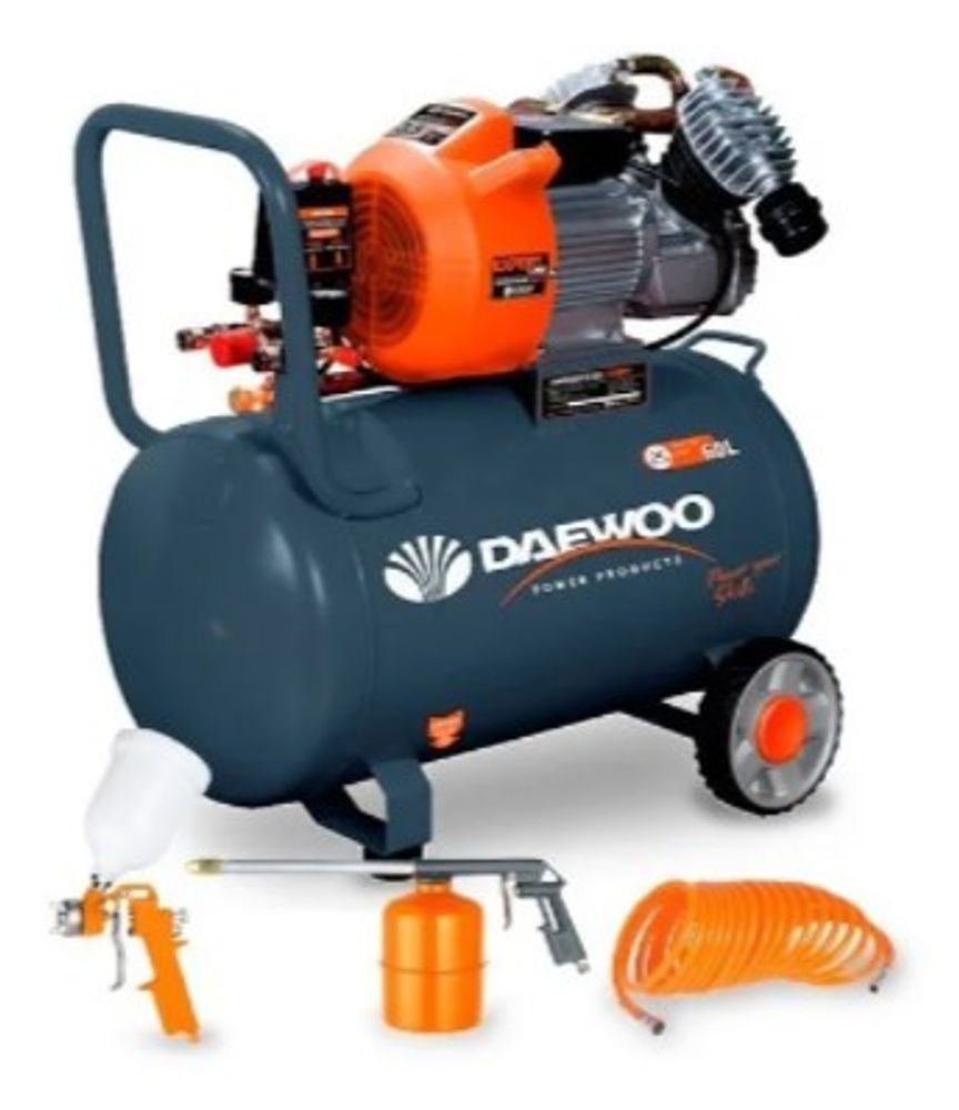 Compresor De Aire Daewoo 60 Litros 3.5 Hp Bicilindrico + Kit