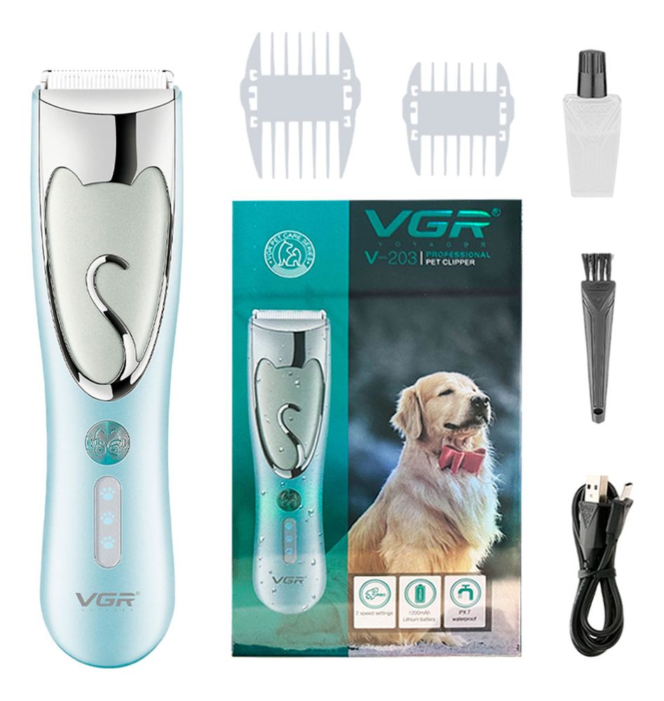 Maquina Cortar Pelo Perros Mascotas Vgr V 203 Lavable Usb