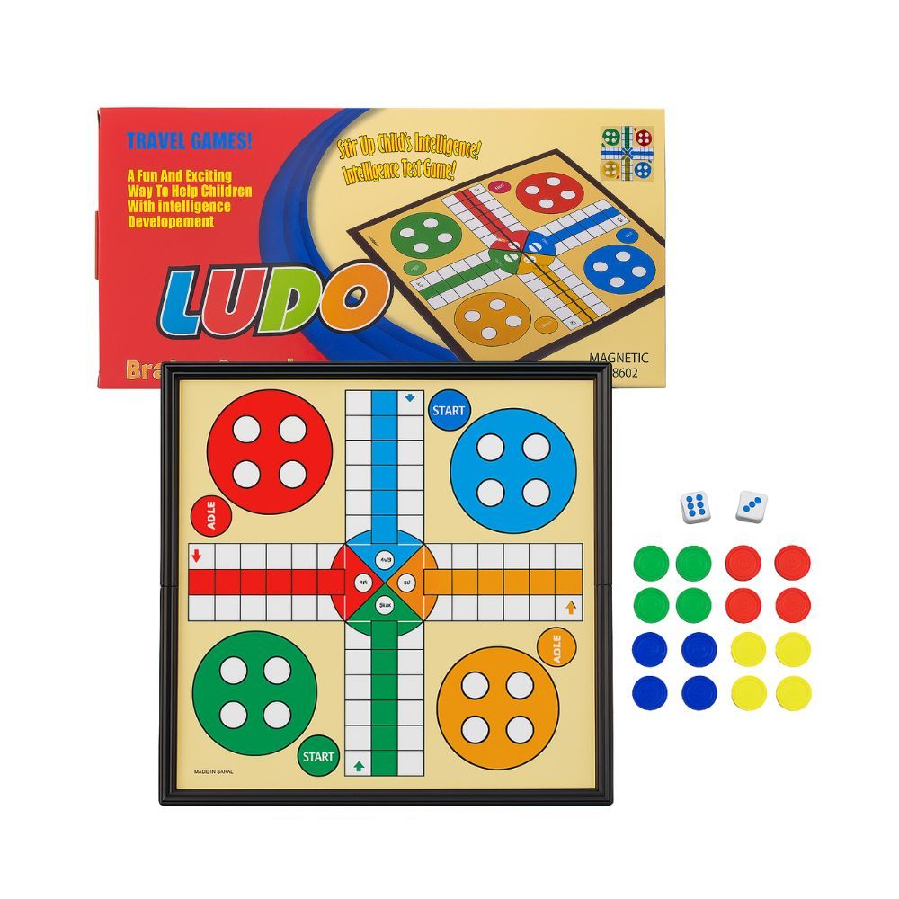 Tablero De Ludo Magnético Plegable De 25x25 Cm - Juego De Mesa Para 2 A 4 Jugadores Con Piezas De Colores Y Dados, Ideal Para Viajes Y Regalos Familiares