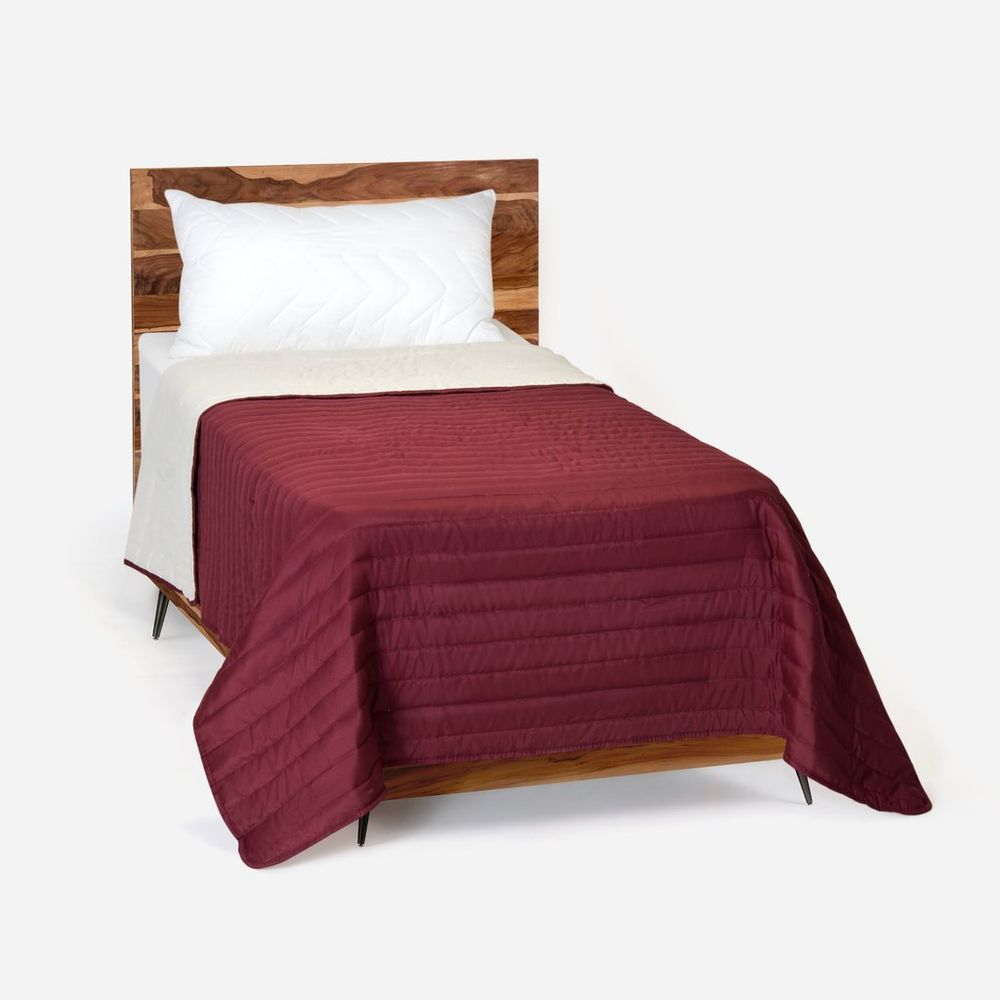 Cubrecama Linea Colors Reversible - Bordo/Natural - 1 1/2 Pza