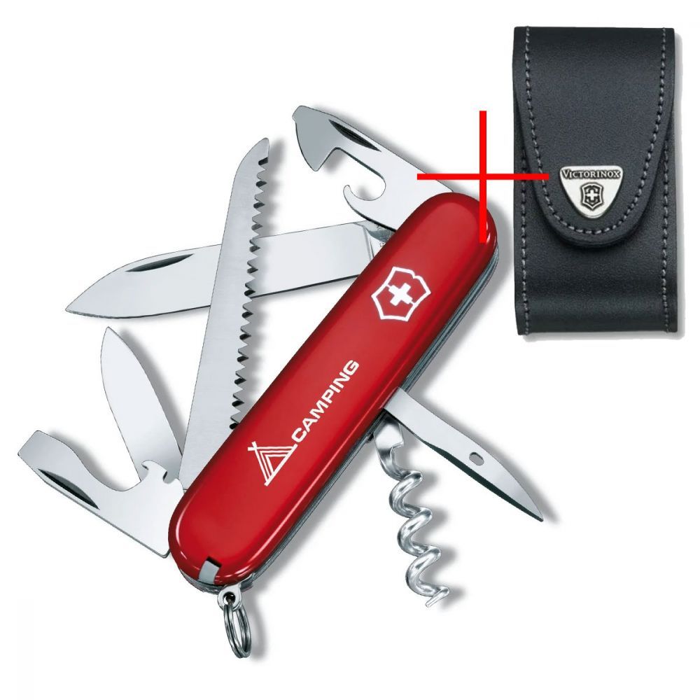 Victorinox Combo Cortapluma Camper Rojo 13 Usos + Funda