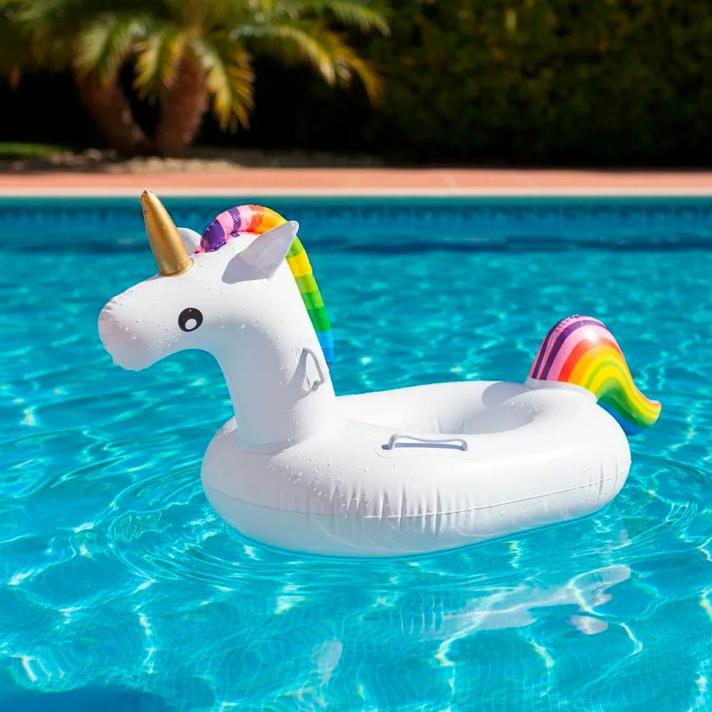 Flotador Inflable Para Niños Con Formas De Animales | Unicornio, Dinosaurio, Flamenco Y Más | Piscina, Mar O Lago | PVC Grueso Y Suave | Regalo De Verano