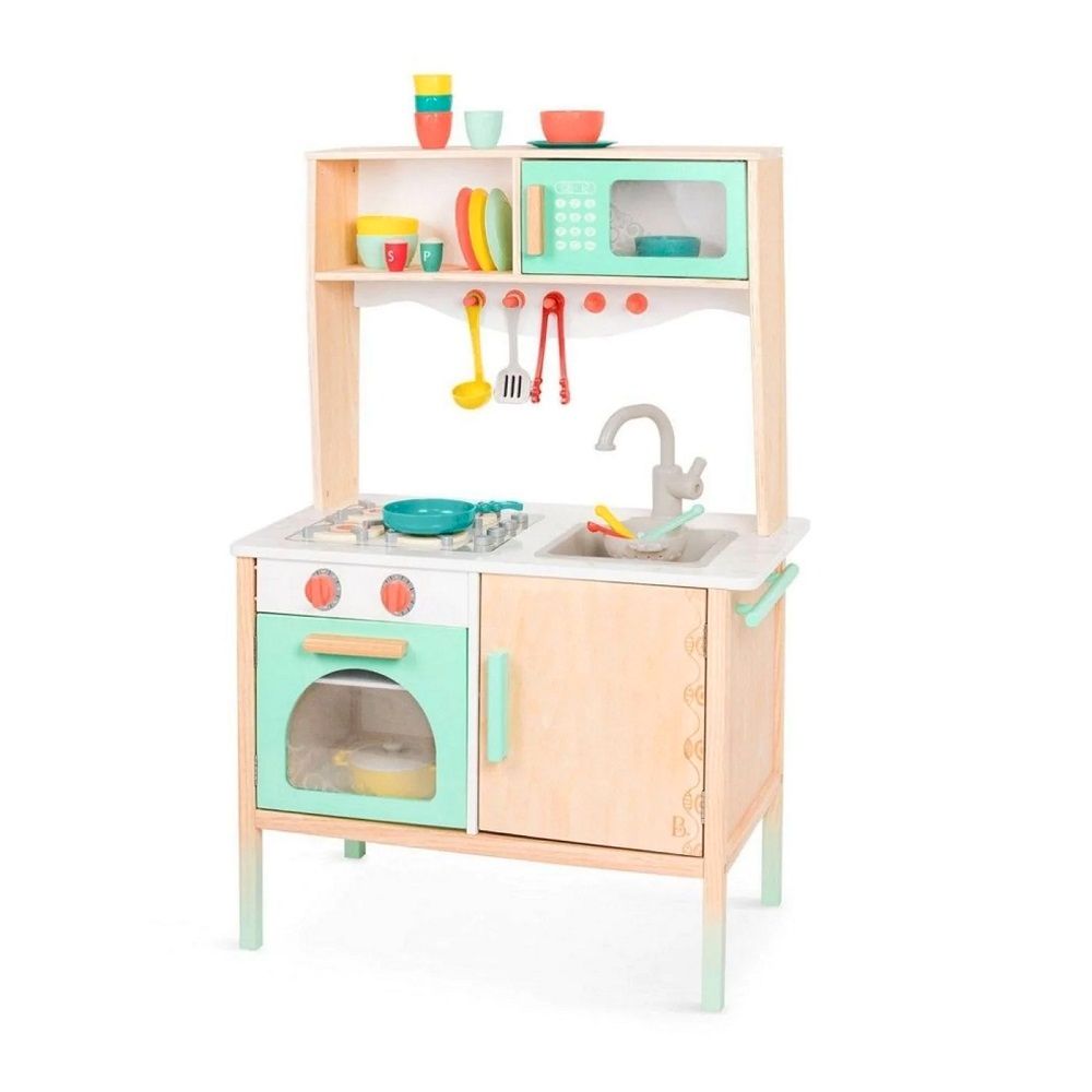 Home Chef Cocina infantil moderna de juguete de madera con