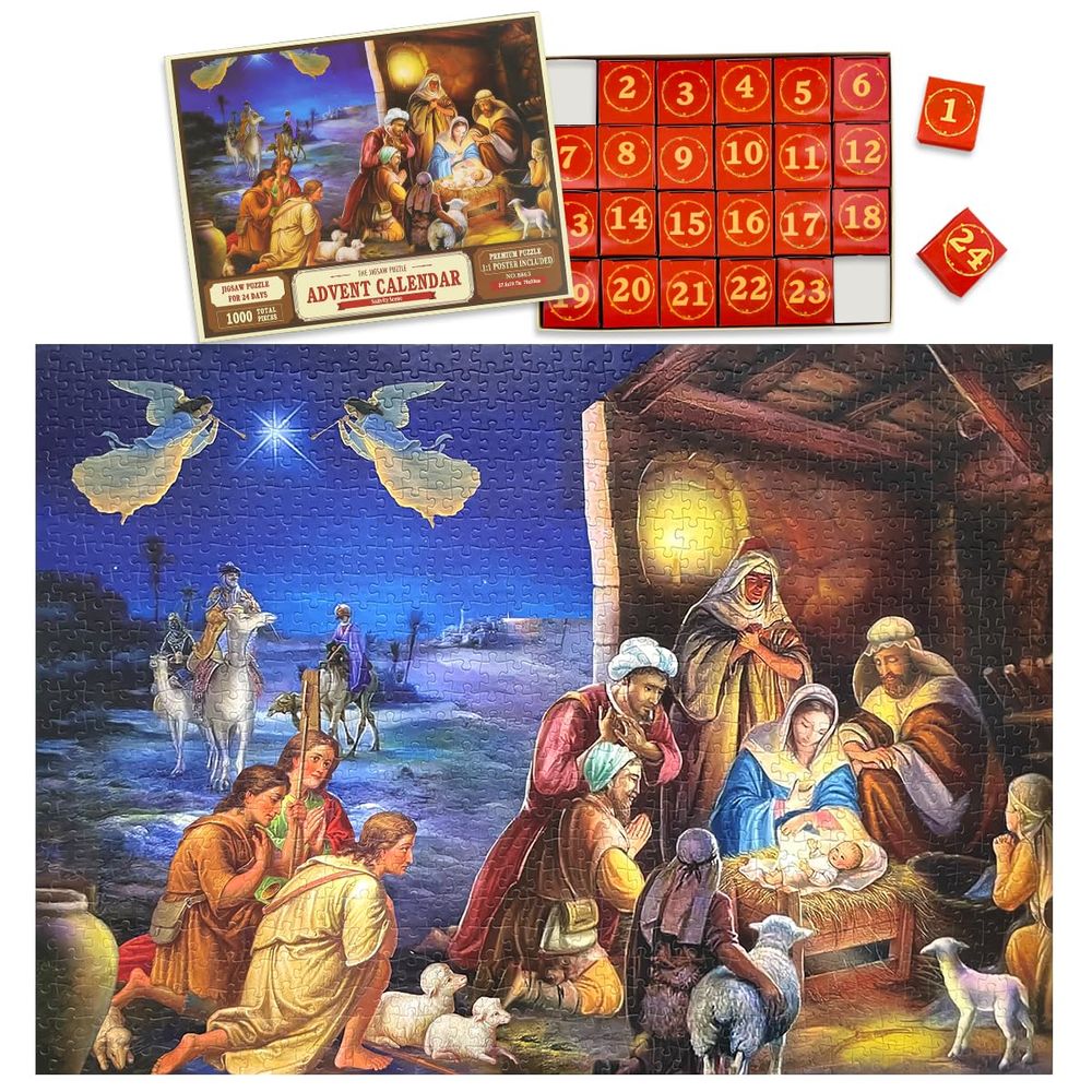 Calendario De Adviento De Escena De Natividad – 24 Figuras Para La Cuenta Atrás De Navidad, Ideal Para Niños Y Adolescentes