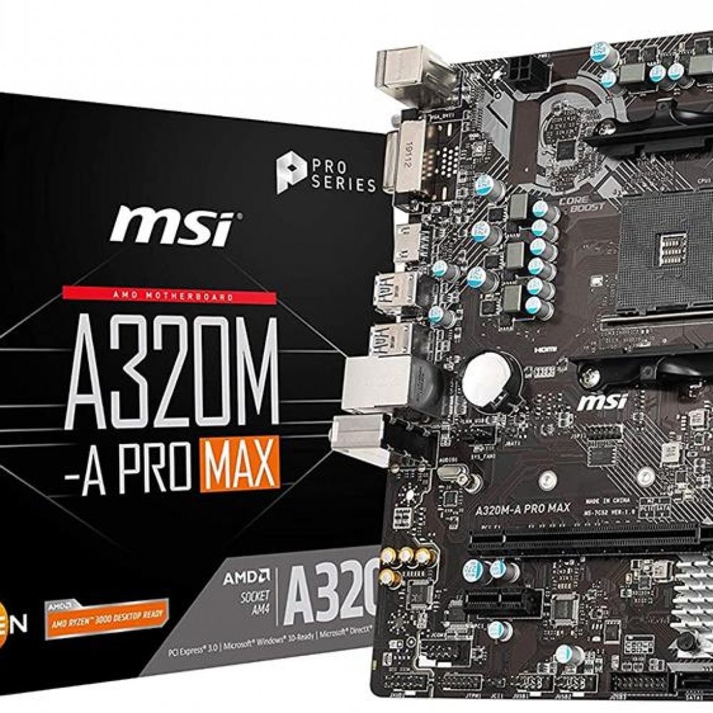MOTHERBOARD MSI AM4 A320MA PRO MAX BOX MATX