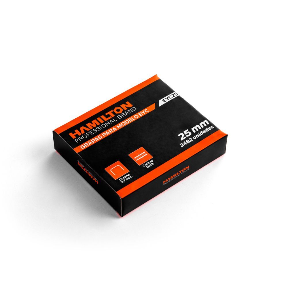Grapas Corona 5,7mm Para Engrapadora Hamilton 25mm X2 Cajas