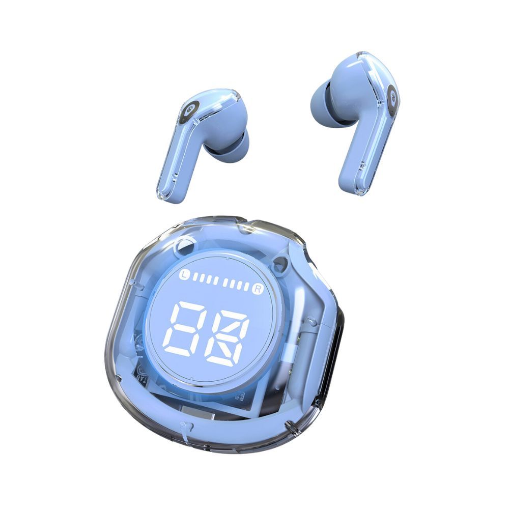Gh101 Auriculares Inalámbricos In-ear Recargables Con Luz Led Celeste Dinax GH101