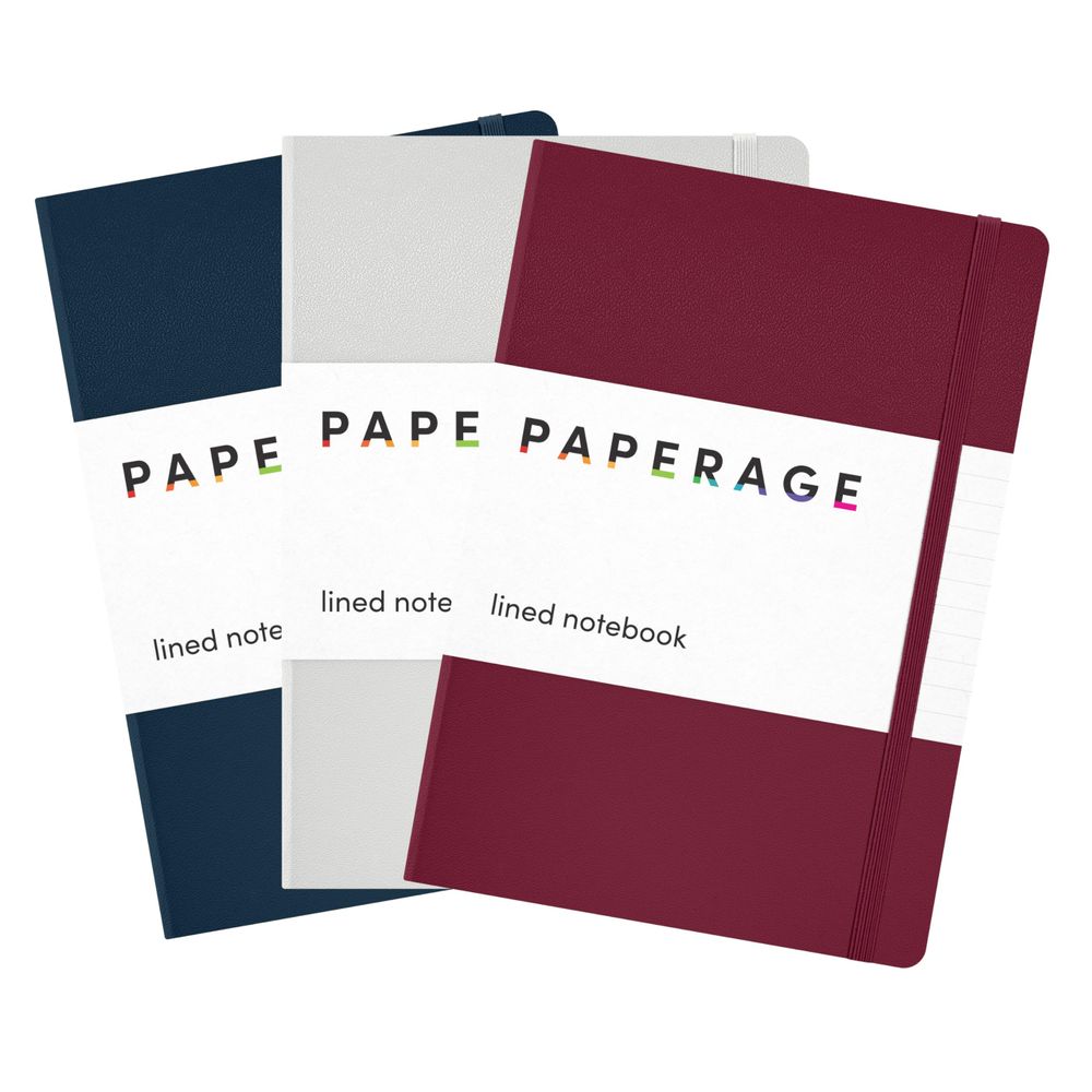 Cuaderno PAPERAGE Rayado 160 Páginas 5.6 x 8 Pulgadas Paquete de 3