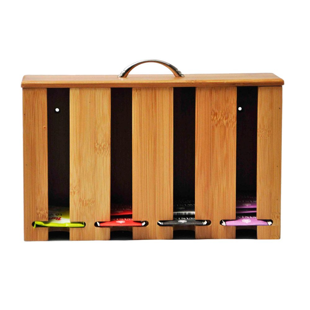 Caja Dispenser Organizadora Para Te De Bambu
