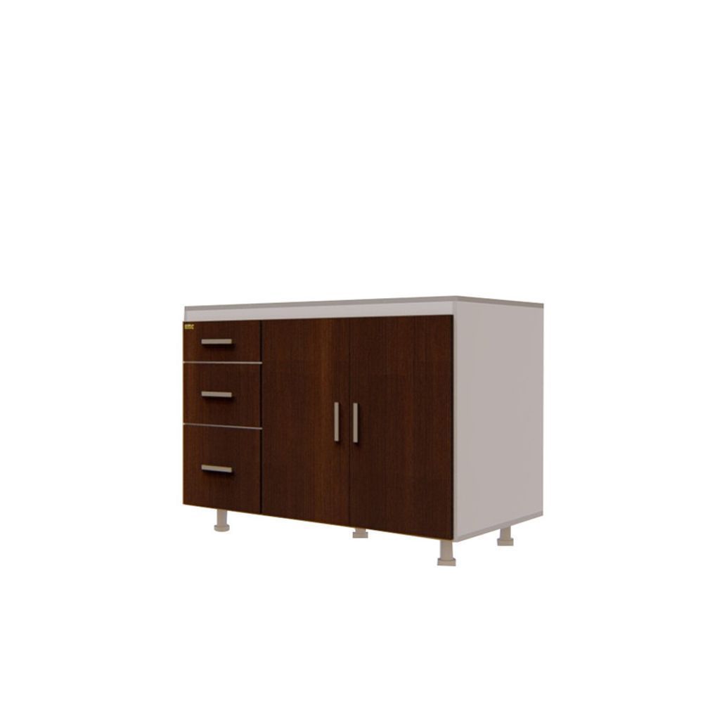 Bajo Mesada Sin Bacha Mueble Cocina Mosconi Express 1.20 Mts Blanco frente  Carvalho Mezzo