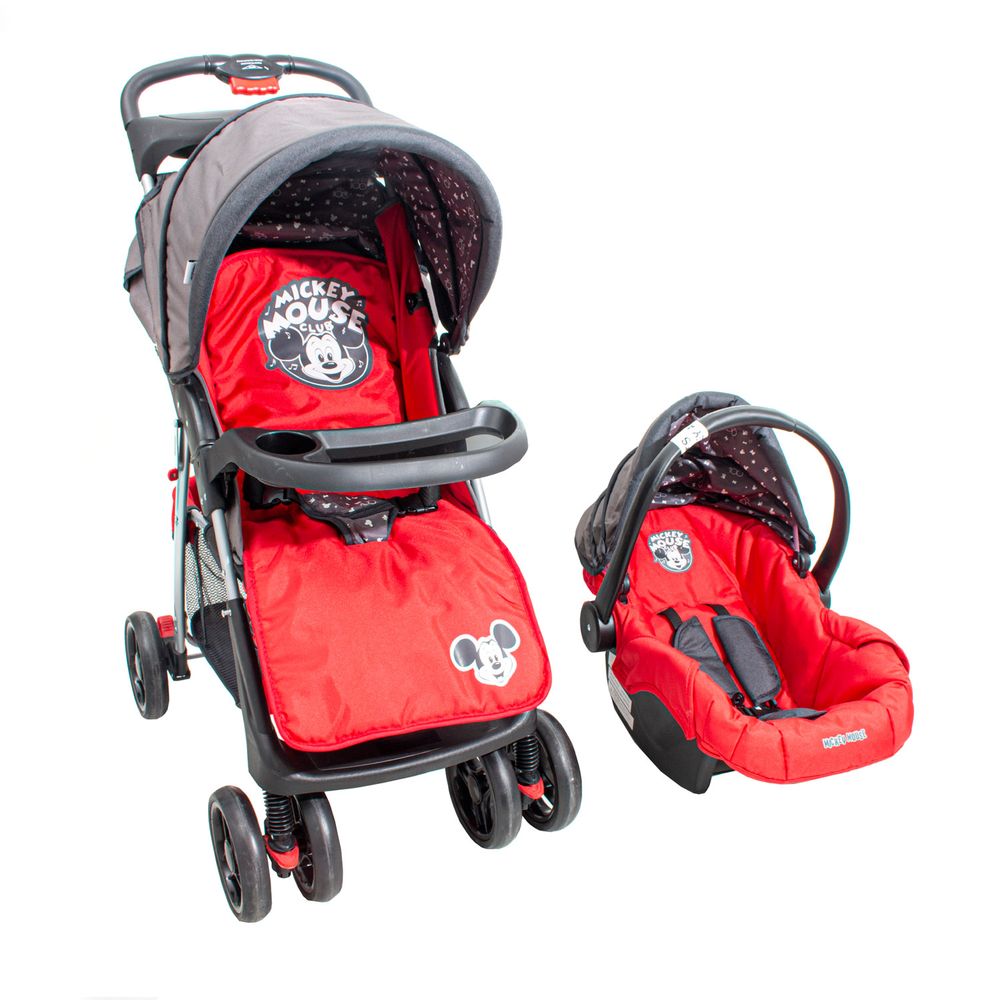 Coche Cuna de Bebe Travel System Disney Rojo Mickey