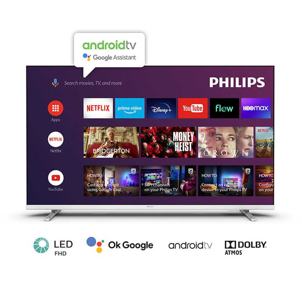 Android TV Philips LED Full HD 43" Serie 6900 Blanco