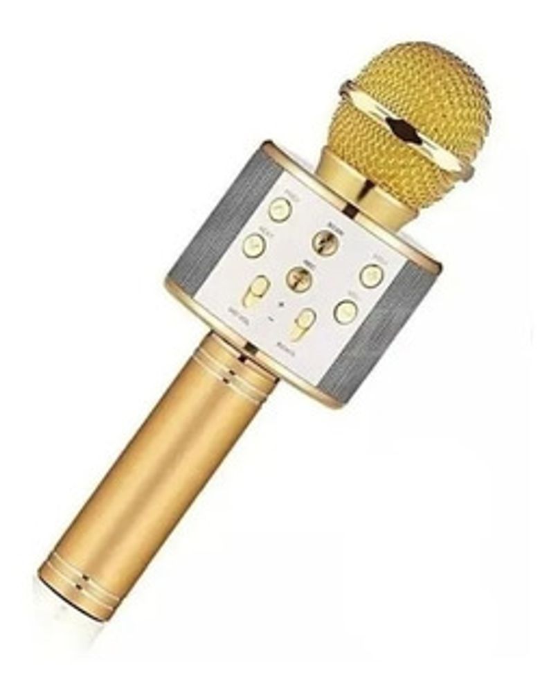 Microfono Karaoke Inalambrico Con Parlante Gadnic MR1R / WS858 , C. DORADO
