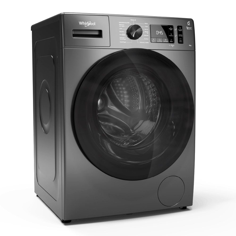Lavarropas Carga Frontal Inverter Whirlpool 9kg 1400rpm WNQ90AS Gris