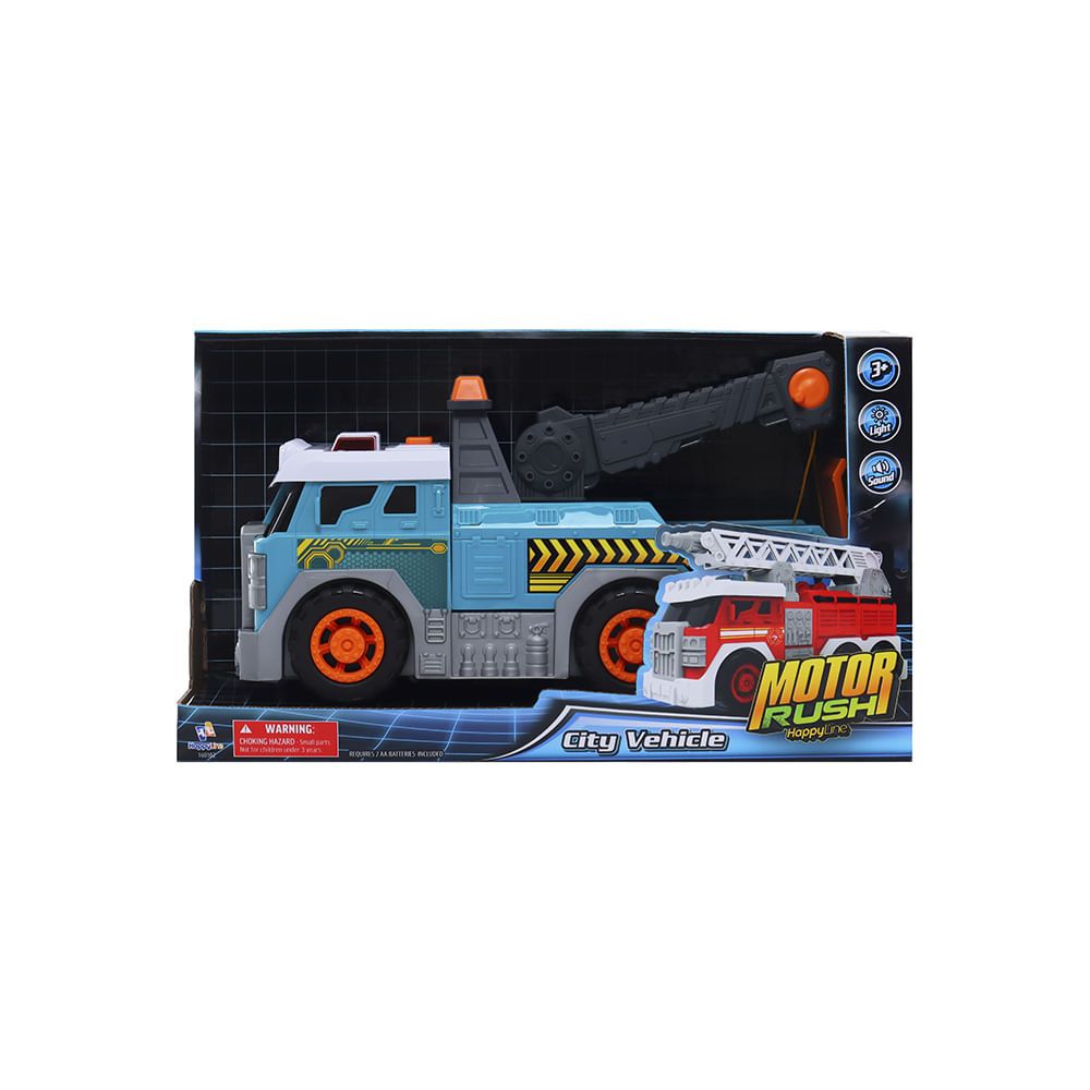 Camion De Remolque Grande Con Luz Y Sonido Motor Rush