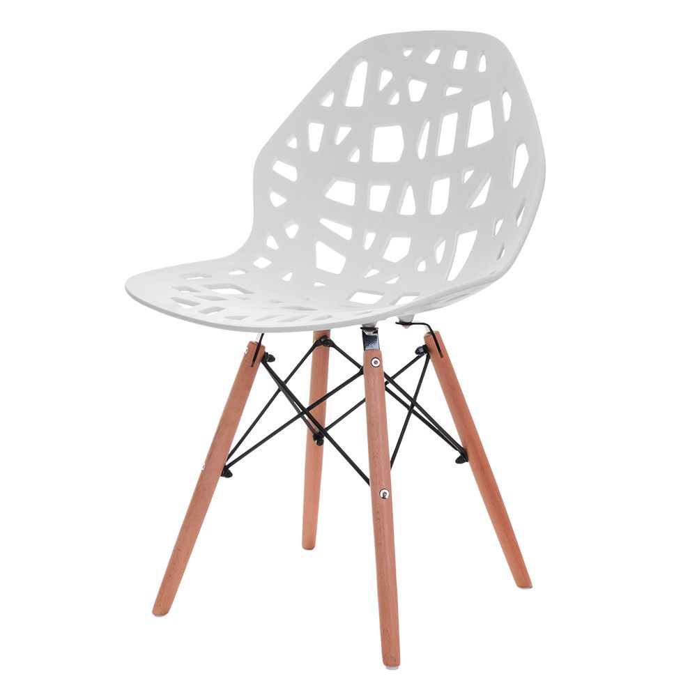 Silla Akron Garden Life Con Patas De Madera Y Estructura Metalica Color