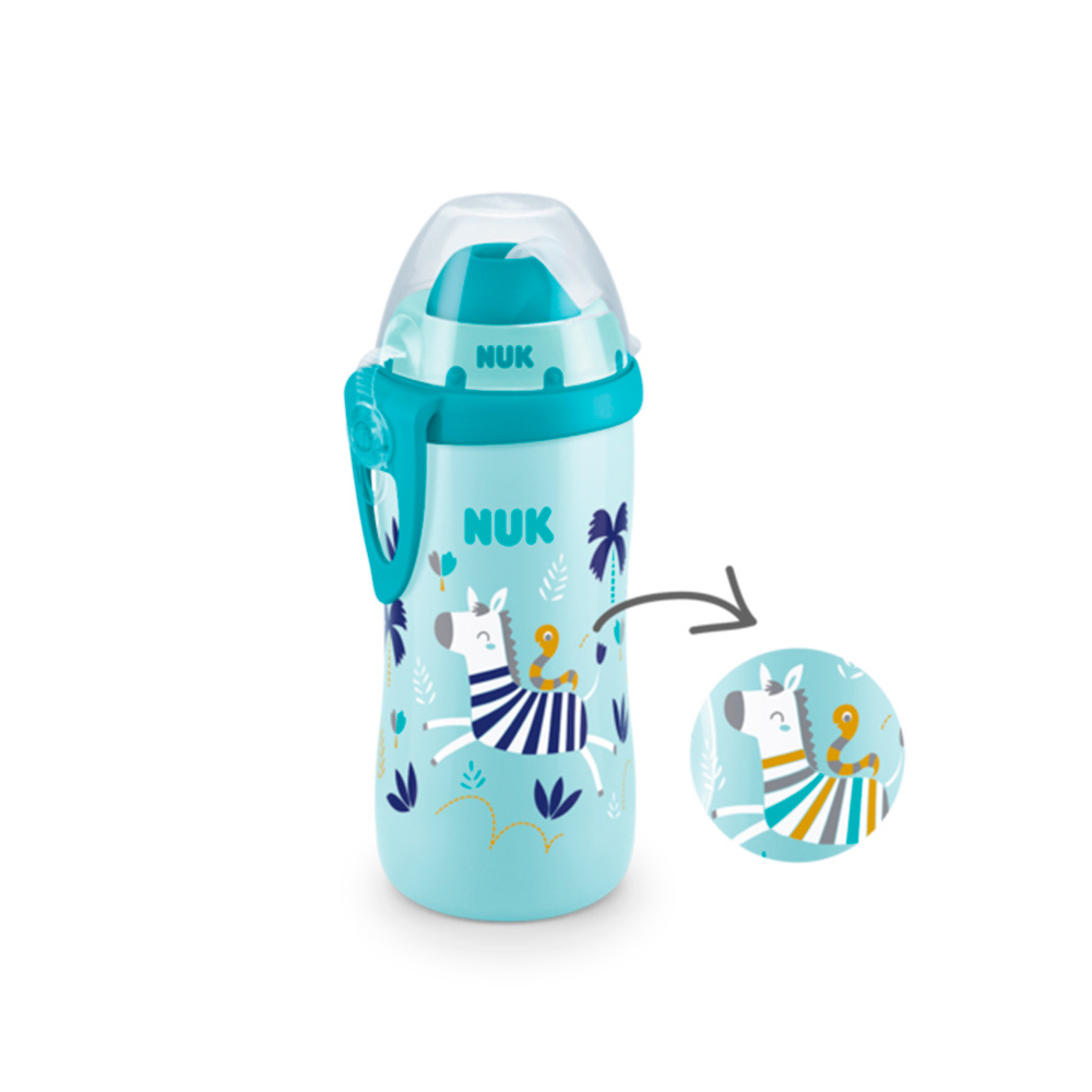 NUK Active Cup Gobelet d'apprentissage | 12 mois | Bec anti-fuite | Clip et capuchon de protection pour les déplacements | 300 ml | Sans BPA | Vélo (rose) : NUK