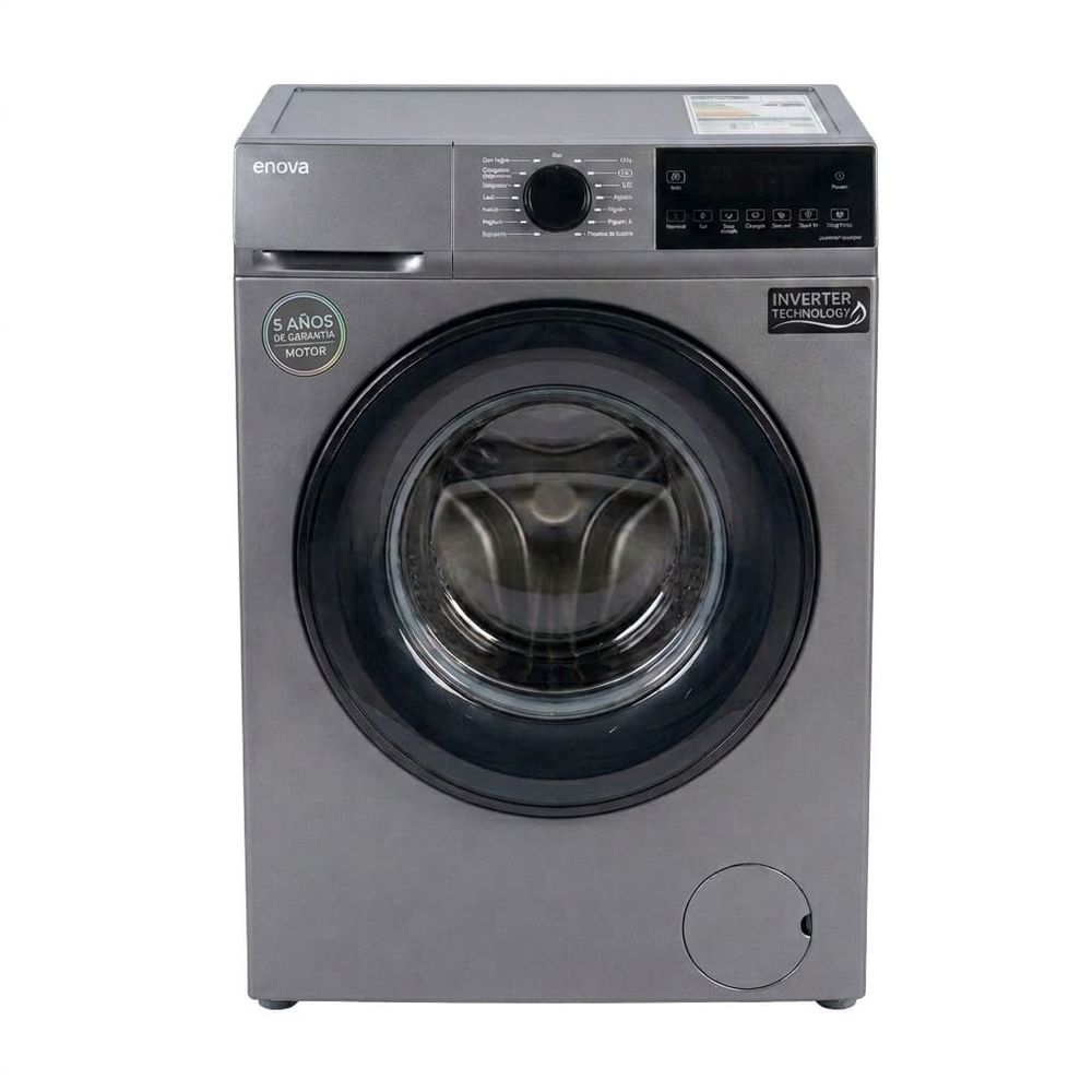 Lavarropas enova inverter carga frontal 8 kg 1200 RPM máx Gris