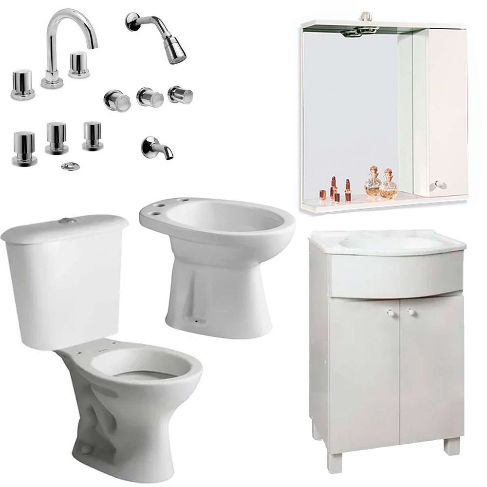 Juego Baño Completo Griferías Accesorios Sanitarios Ferrum - $ 244.761,2