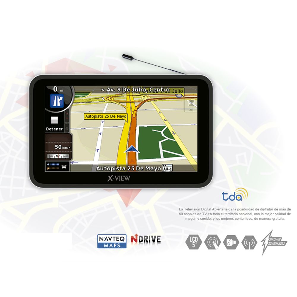 GPS XVIEW NAVIGATOR 5 TV FUNDA